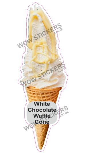White Chocolate Sauce Waffle Cone