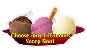 Any 3 Flavours Scoop Ice Cream Boat