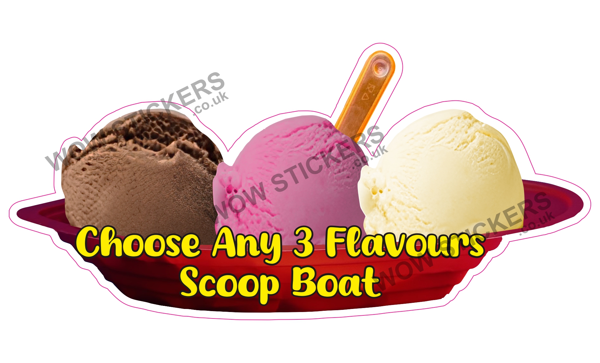 Any 3 Flavours Scoop Ice Cream Boat