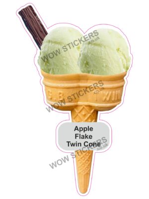Apple Scoop Ice Cream Twin Cone with Flake