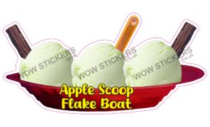 Apple Scoop Ice Cream Boat with Flakes
