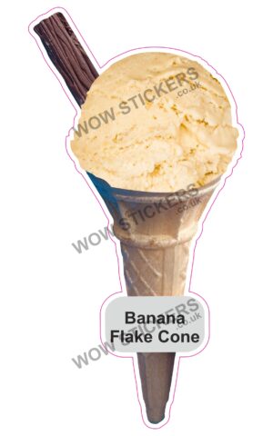 Banana Scoop Ice Cream Cone with Flake
