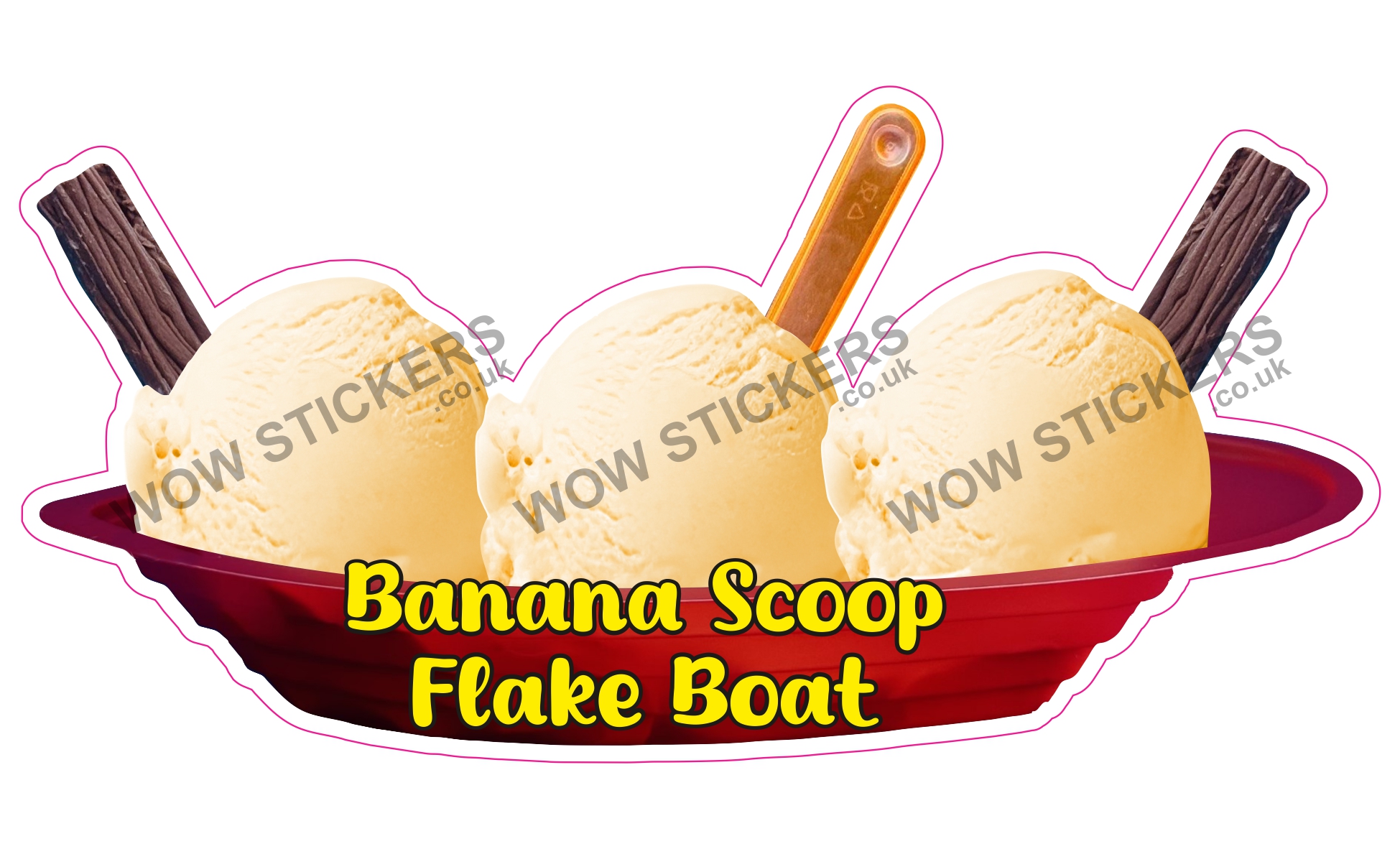 Banana Scoop Ice Cream Boat with Flakes