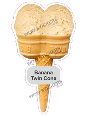 Banana Scoop Ice Cream Twin Cone