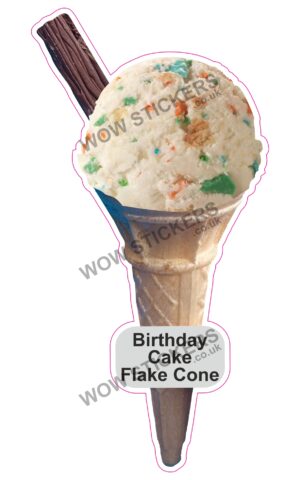 Birthday Cake Scoop Ice Cream Cone with Flake