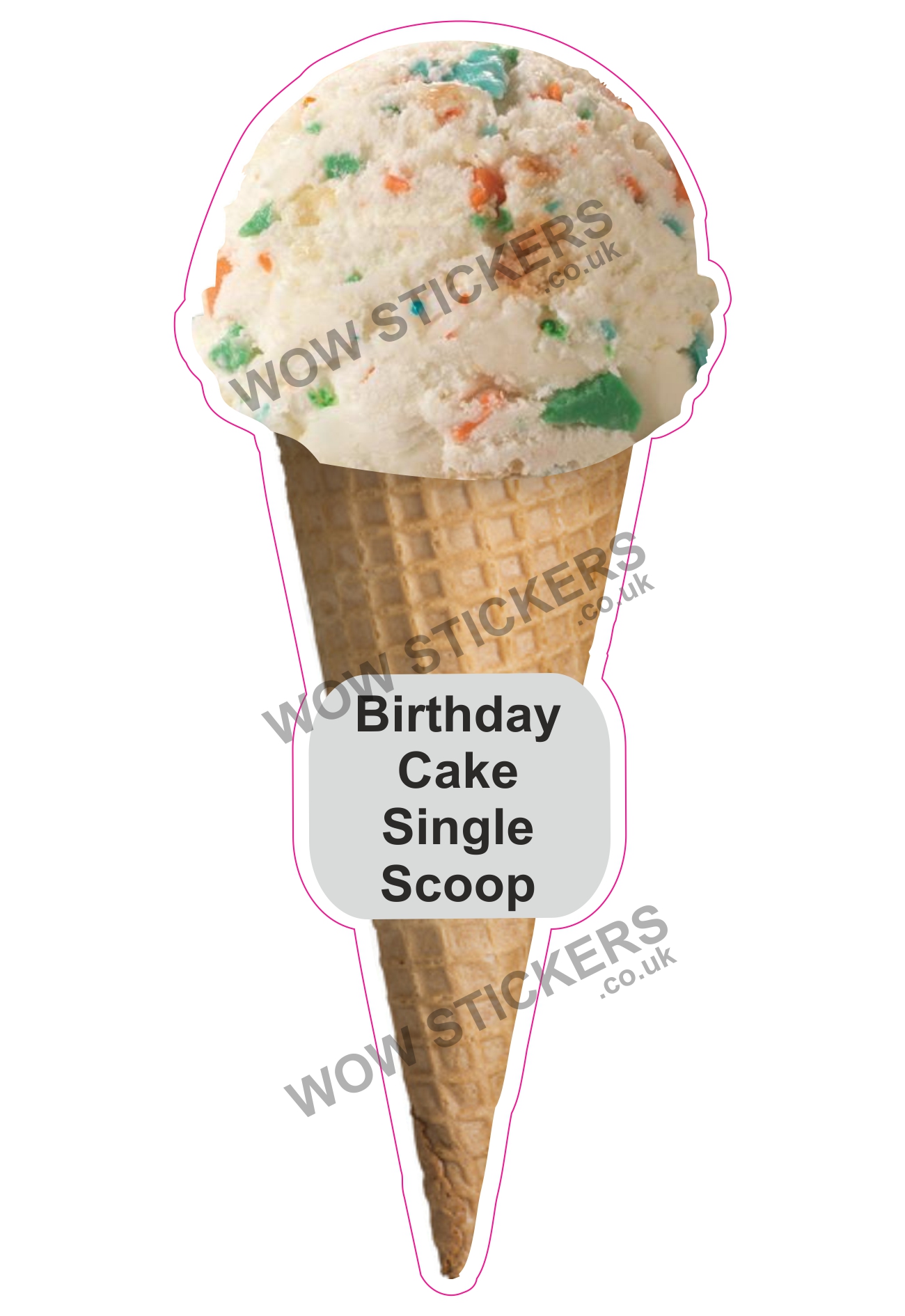 Birthday Cake Scoop Ice Cream Waffle Cone