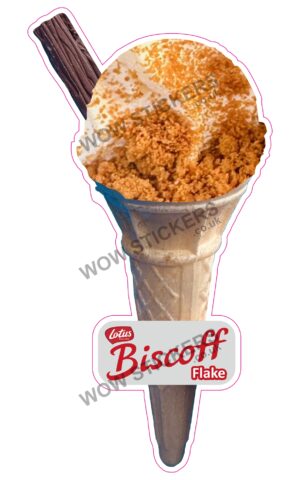 Biscoff Scoop Ice Cream Cone with Flake
