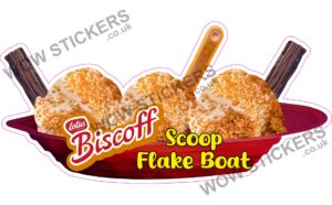 Biscoff Scoop Ice Cream Boat with Flakes