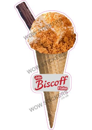 Biscoff Scoop Ice Cream Waffle Cone with Flake