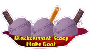 Blackcurrant Scoop Ice Cream Boat with Flakes