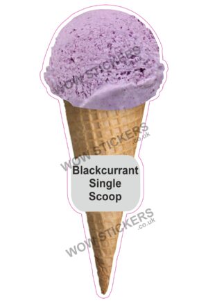 Blackcurrant Scoop Ice Cream Waffle Cone