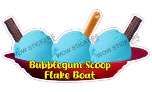 Bubblegum Scoop Ice Cream Boat with Flakes