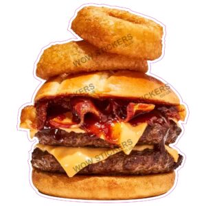 Cheeseburger with Onion Rings