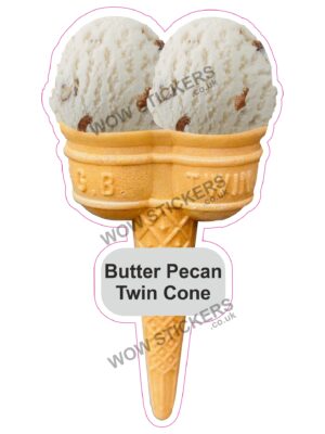 Butter Pecan Scoop Ice Cream Twin Cone