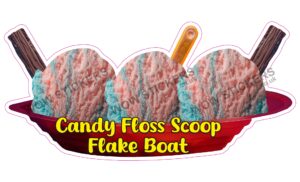 Candy Floss Scoop Ice Cream Boat with Flakes