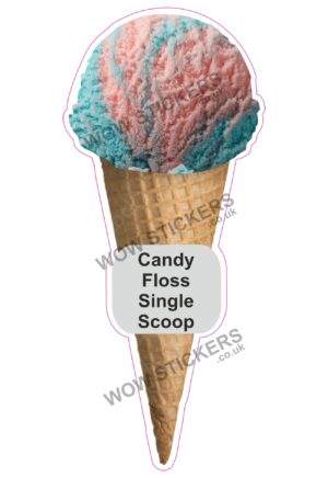 Candy Floss Scoop Ice Cream Waffle Cone