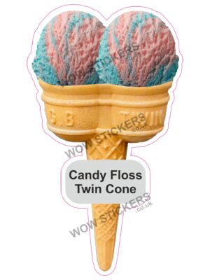 Candy Floss Scoop Ice Cream Twin Cone