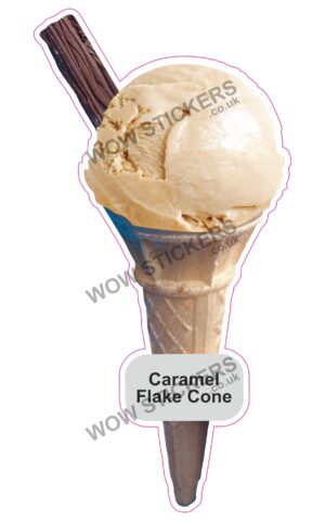 Caramel Scoop Ice Cream Cone with Flake