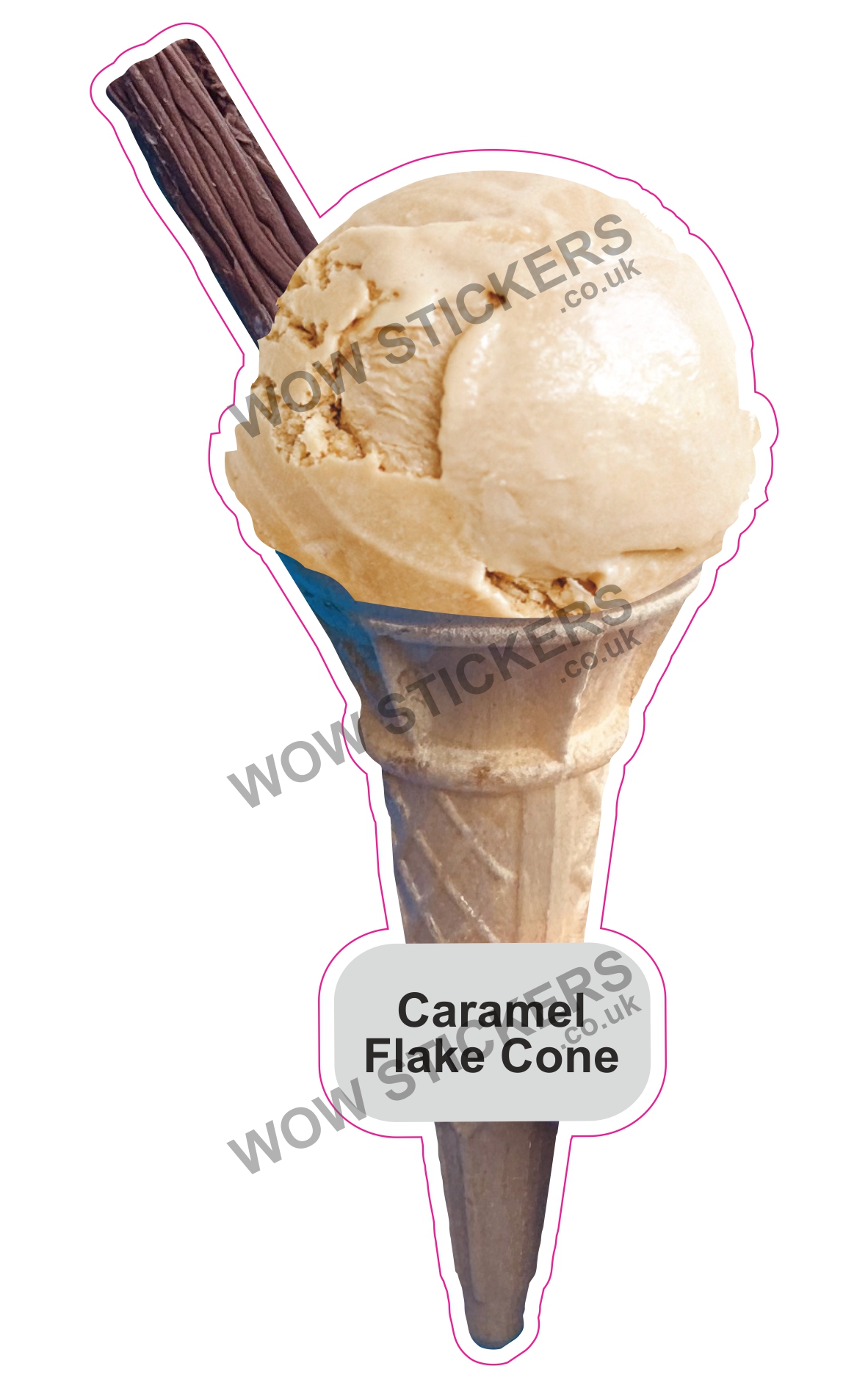 Caramel Scoop Ice Cream Cone with Flake