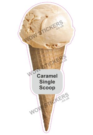 Caramel Scoop Ice Cream Waffle Cone