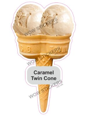 Caramel Scoop Ice Cream Twin Cone