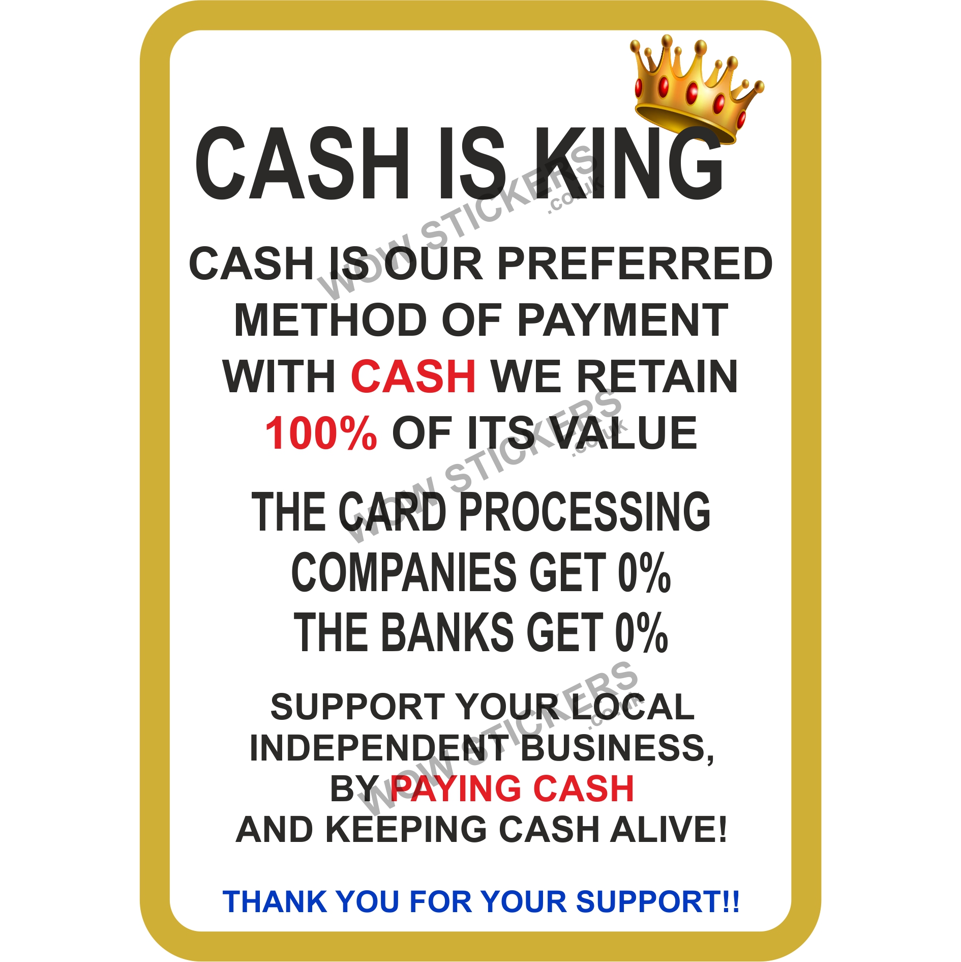 Cash is King Sign
