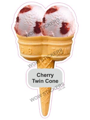 Cherry Scoop Ice Cream Twin Cone