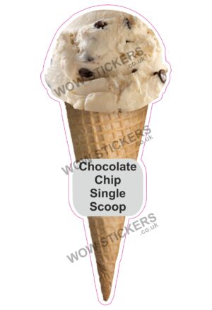Chocolate Chip Scoop Ice Cream Waffle Cone