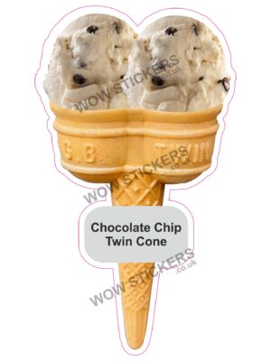 Chocolate Chip Scoop Ice Cream Twin Cone