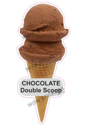 Chocolate Double Scoop Ice Cream Waffle Cone