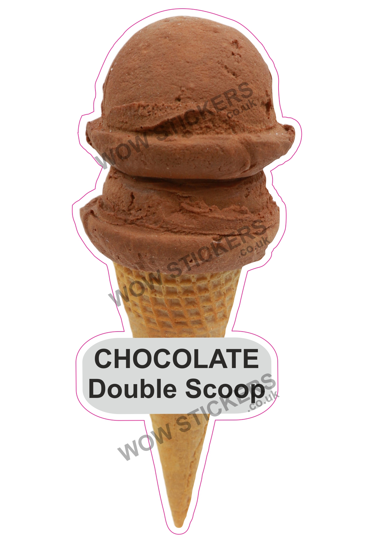 Chocolate Double Scoop Ice Cream Waffle Cone