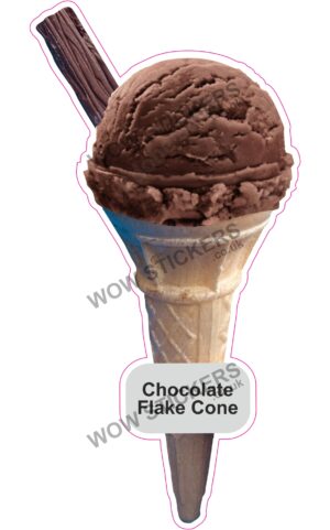 Chocolate Scoop Ice Cream Cone with Flake
