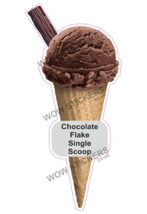 Chocolate Scoop Ice Cream Waffle Cone with Flake