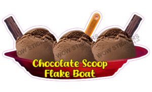 Chocolate Scoop Ice Cream Boat with Flakes