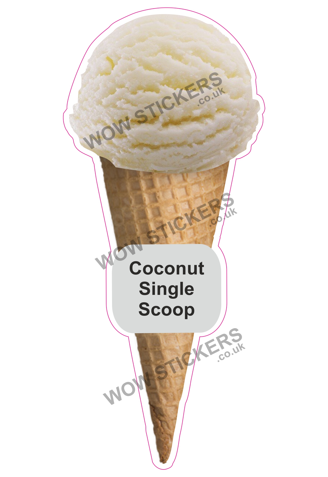 Coconut Scoop Ice Cream Waffle Cone