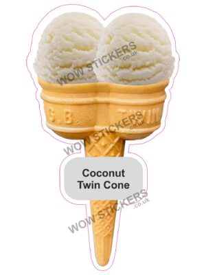 Coconut Scoop Ice Cream Twin Cone