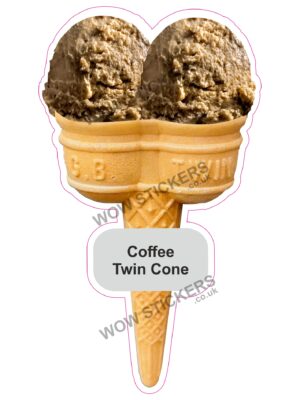 Coffee Scoop Ice Cream Twin Cone