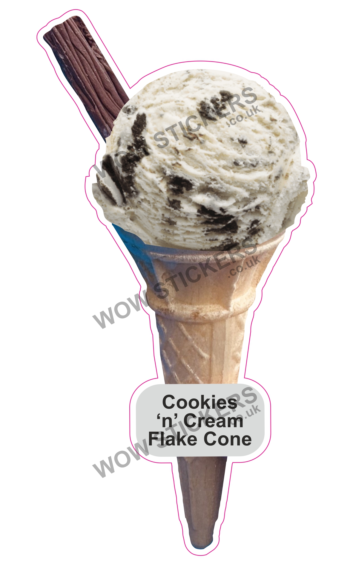 Cookies & Cream Scoop Ice Cream Cone with Flake