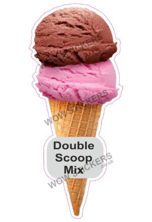 Double Scoop Mix Ice Cream Waffle Cone