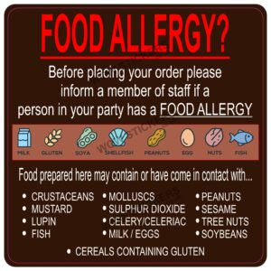 Food Allergy Notice