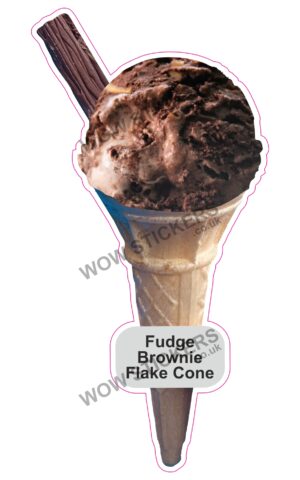 Fudge Brownie Scoop Ice Cream Cone with Flake