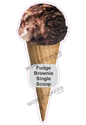 Fudge Brownie Scoop Ice Cream Waffle Cone