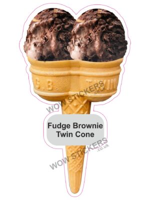Fudge Brownie Scoop Ice Cream Twin Cone