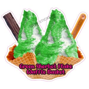 Green Sherbet Flake Waffle Basket