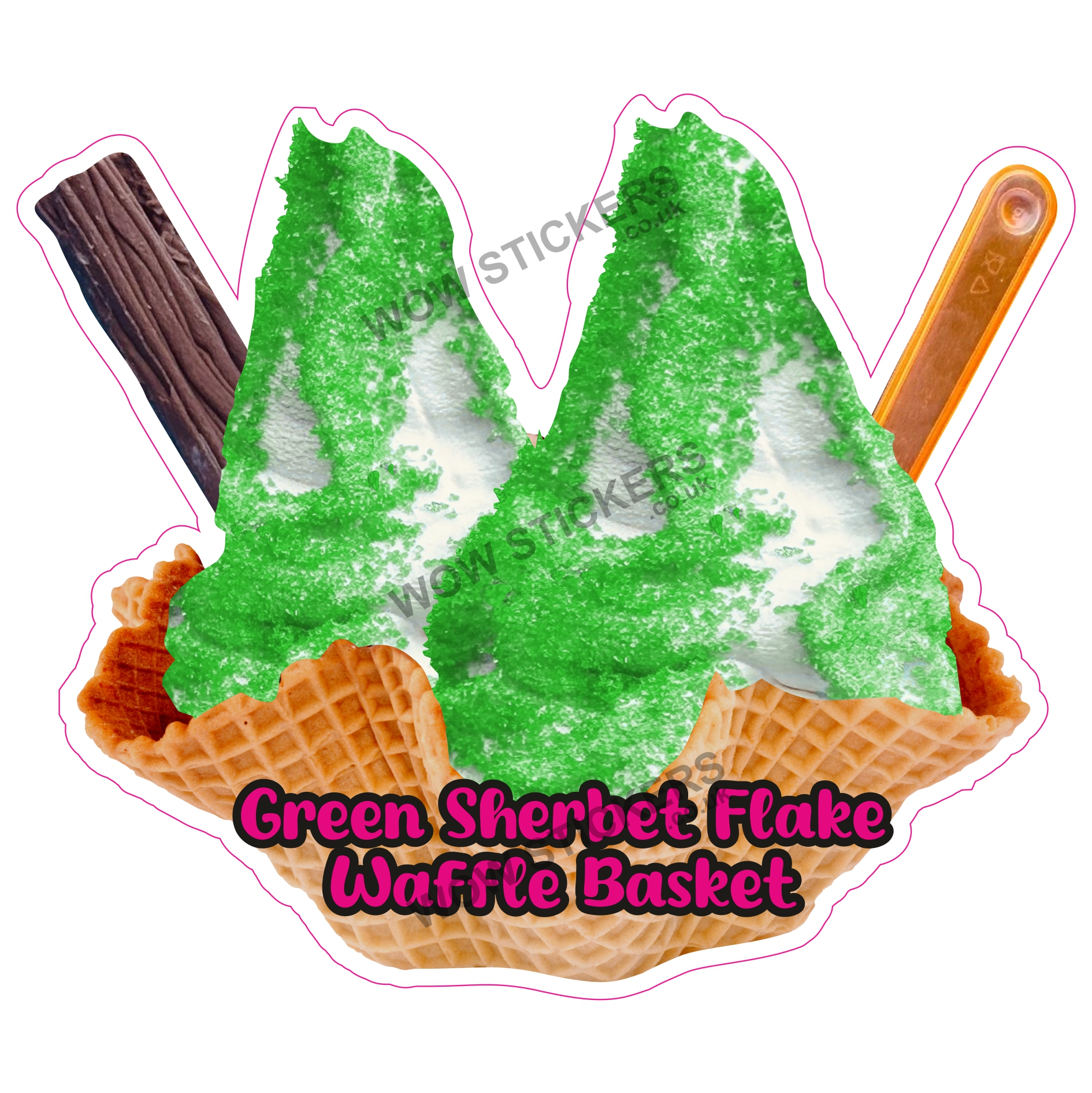 Green Sherbet Flake Waffle Basket