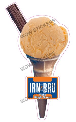 Irn Bru Scoop Ice Cream Cone with Flake