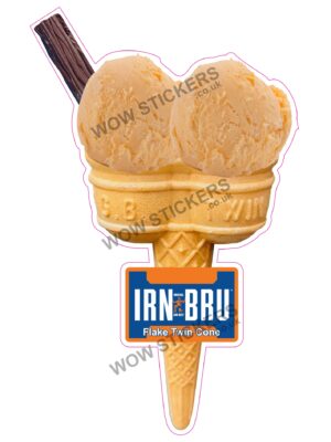 Irn Bru Scoop Ice Cream Twin Cone with Flake