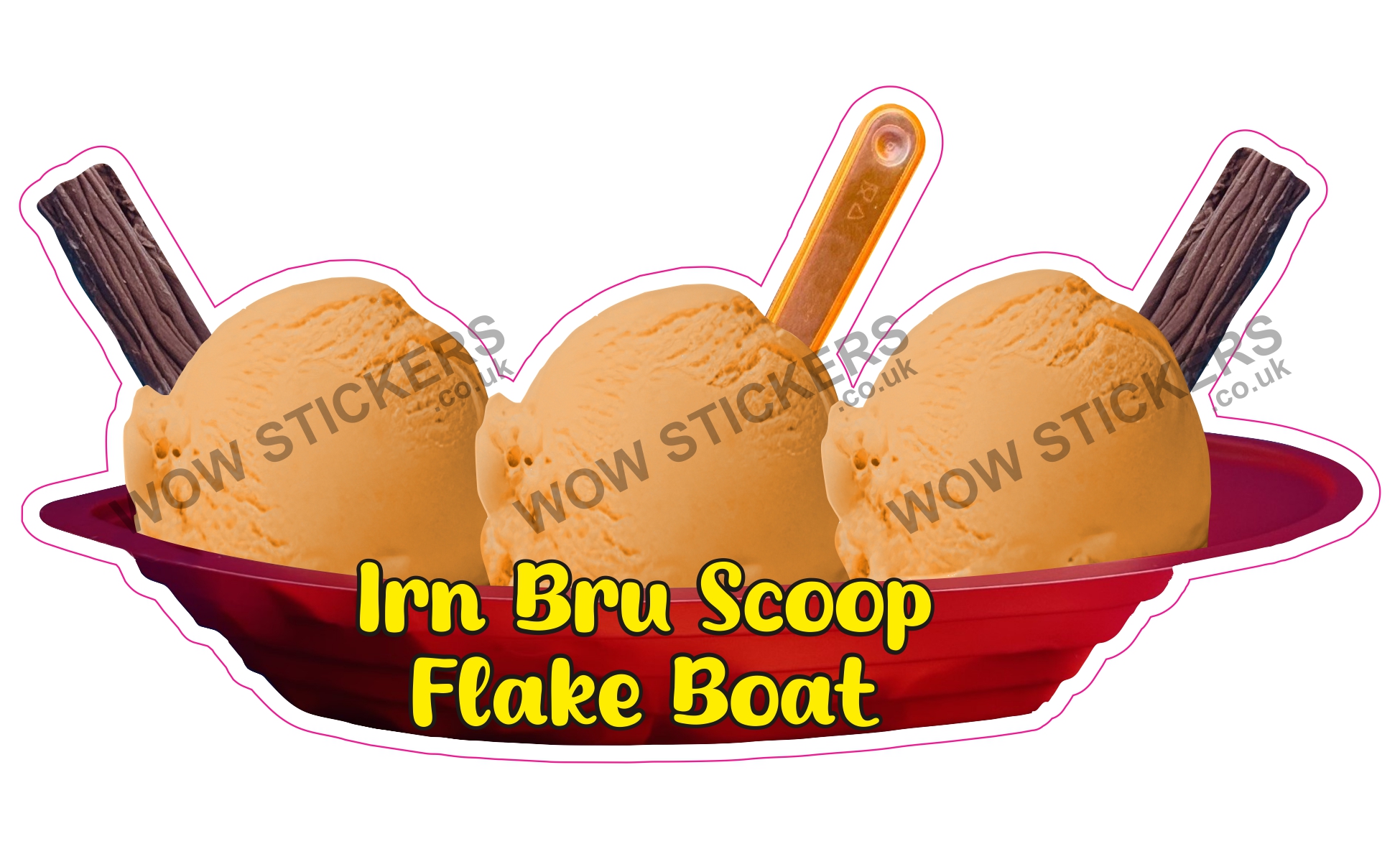 Irn Bru Scoop Ice Cream Boat with Flakes