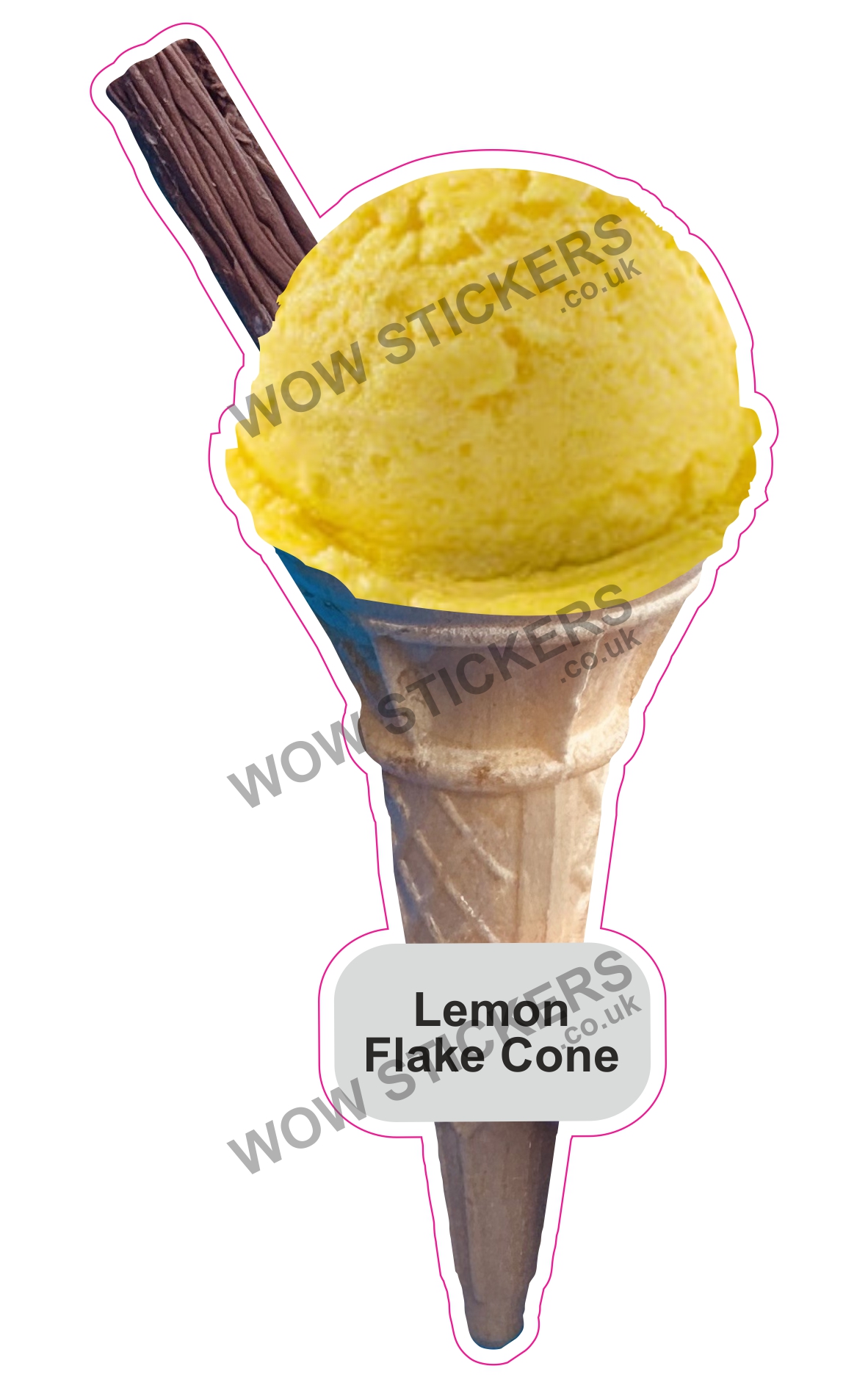 Lemon Scoop Ice Cream Cone with Flake