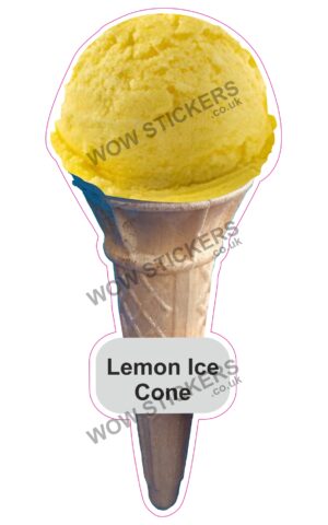 Lemon Ice Scoop Ice Cream Cone